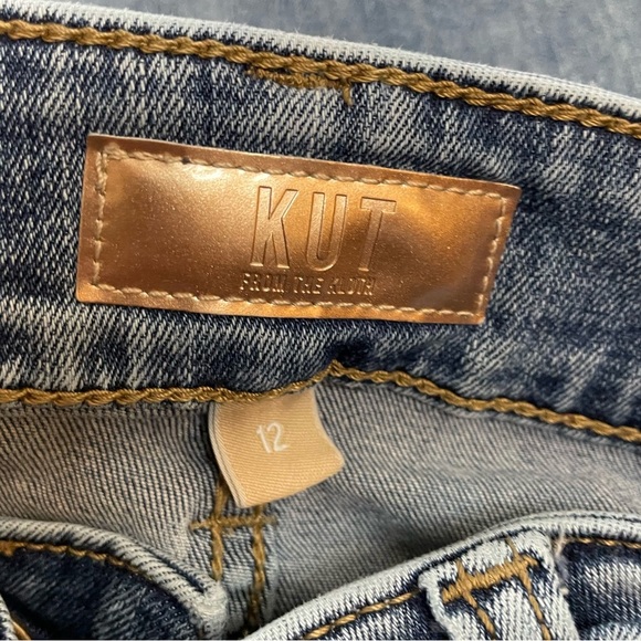 Kut from the Kloth Natalie Fab Ab Boot Cut Flare Leg Blue Denim Jeans Size 12 - Picture 11 of 15